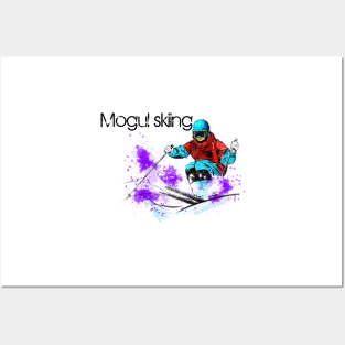 Mogul skiing Posters and Art